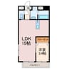 メゾンドール平和通 1LDKの間取り