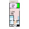 メゾンドール平和通 1LDKの間取り