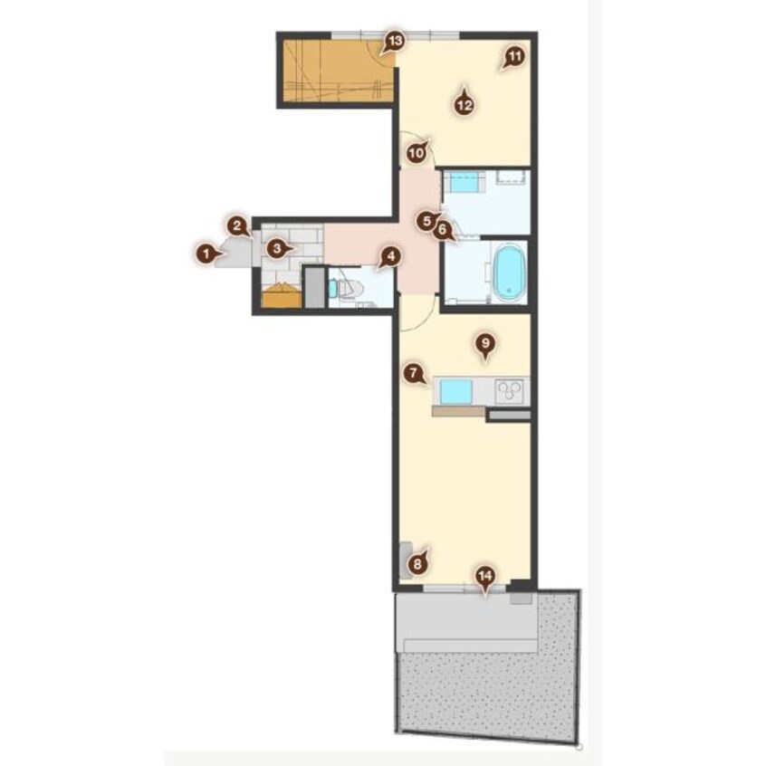 間取図 コスモ ラ・ペ