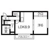 コンフォルタ星田 1LDKの間取り