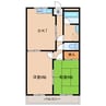 大塚ハイツ 2DKの間取り