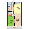 大塚ハイツ 2DKの間取り