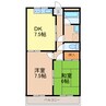 大塚ハイツ 2DKの間取り