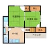 四宮ハイツ星田 2Kの間取り