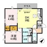 Richesse枚方 2DKの間取り