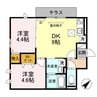 Richesse枚方 2DKの間取り