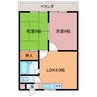 郡津金森マンション 2LDKの間取り