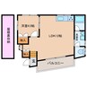 私市ハイツ 1LDKの間取り