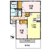 エストコリーヌ　Ⅱ番館 2LDKの間取り