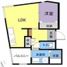 ルミエール星田2番館 1LDKの間取り