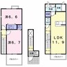 ラ・フローレンス 2LDKの間取り