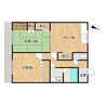 北川ハイツ 2LDKの間取り