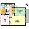 セジュール嘉平　W棟 2LDKの間取り