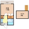 ルプレＮ２ 1Kの間取り