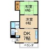 グランデ東香里Ⅱ 2DKの間取り