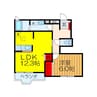 ピュア ファウンテン ヴィラⅠ 1LDKの間取り