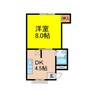 河庄マンション 1DKの間取り