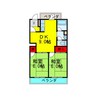 東ハイム 2DKの間取り