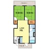 東ハイム 2LDKの間取り
