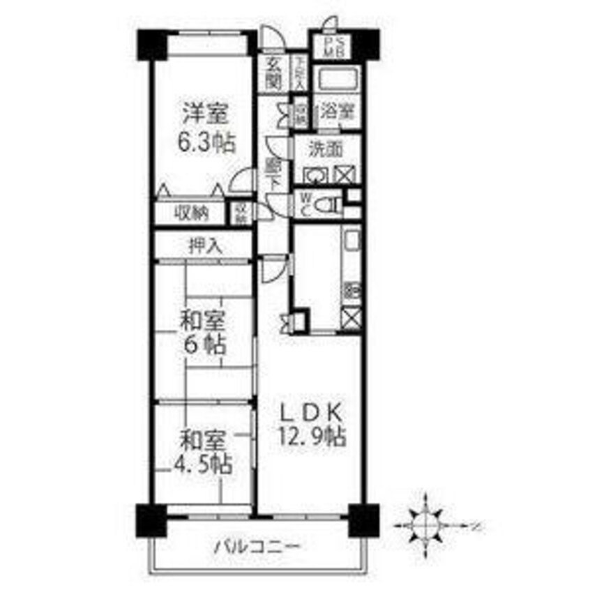 間取図 ライオンズマンション星田