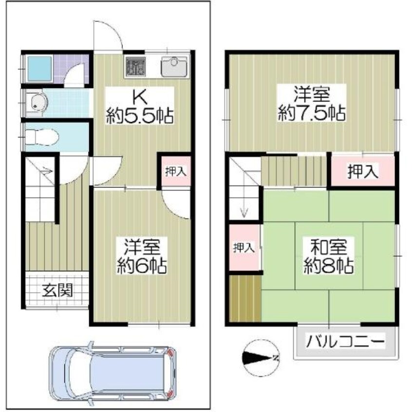 間取図 長尾東町貸家