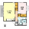 ベェルヴィジュール　B棟 1LDKの間取り