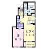 シュシュテラス 1LDKの間取り