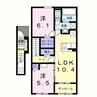 シュシュテラス 2LDKの間取り
