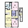 シュシュテラス 2LDKの間取り
