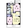 シュテルン・ブフト 2LDKの間取り