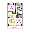 シュテルン・ブフト 2LDKの間取り