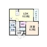 サンセレーノminami 1LDKの間取り