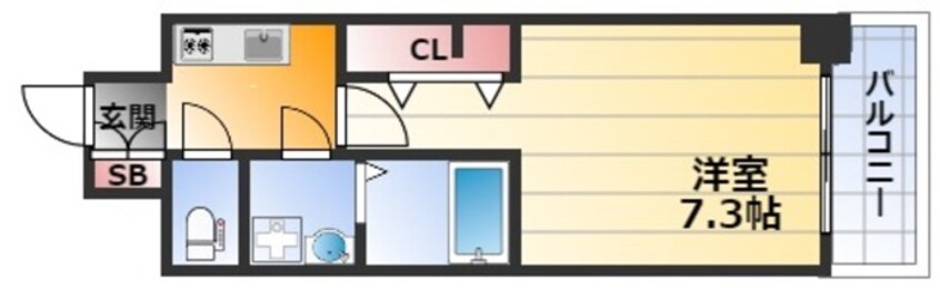 間取図 阪急宝塚線/三国駅 徒歩5分 8階 築4年