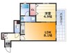 プロスペラーレ新大阪 1LDKの間取り