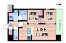 大阪メトロ御堂筋線/新大阪駅 徒歩14分 8階 1年未満 2LDKの間取り