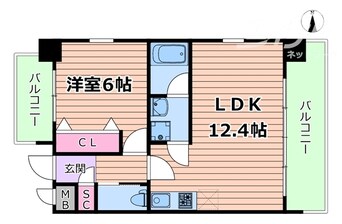 間取図 学研都市線<片町線>・JR東西線/御幣島駅 徒歩10分 15階 築2年