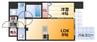 アーバネックス新大阪 1LDKの間取り