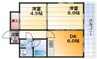 大阪メトロ御堂筋線/東三国駅 徒歩7分 7階 築34年 2DKの間取り