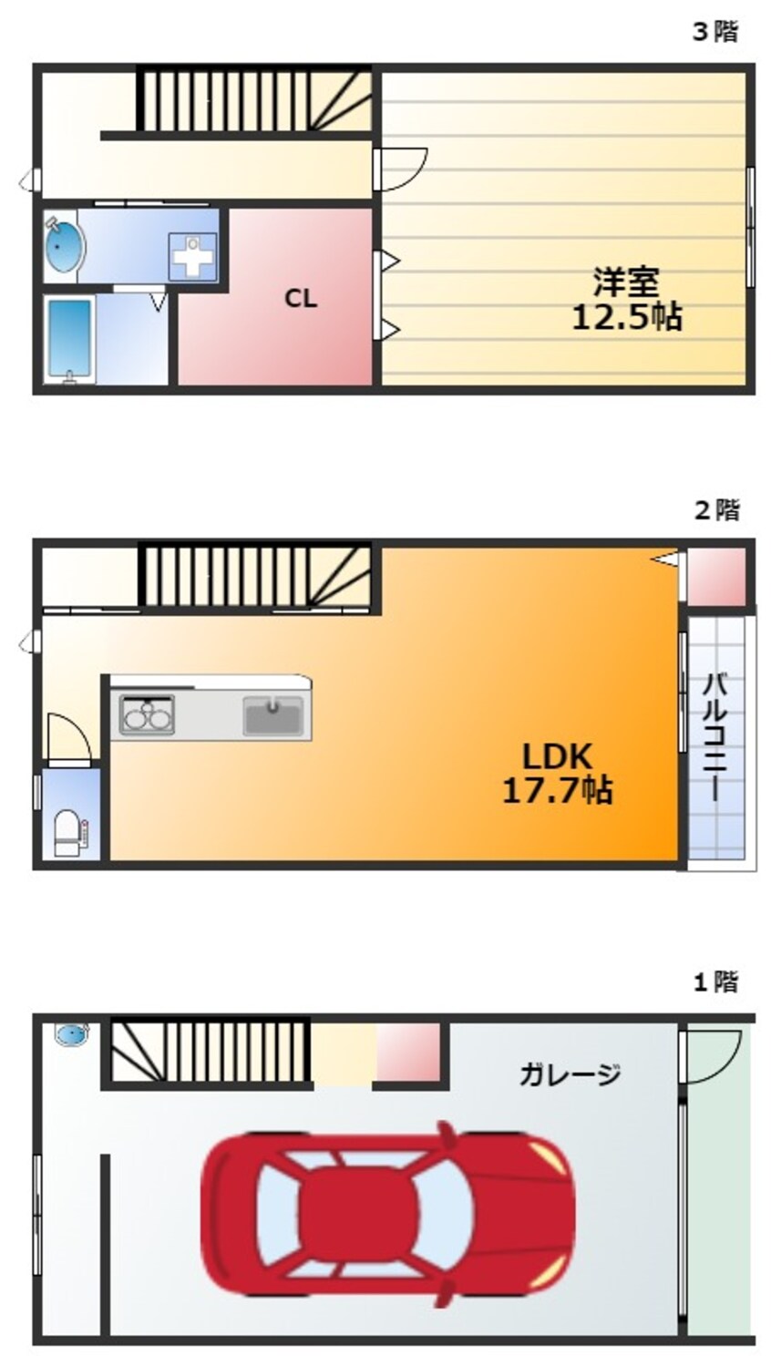 間取図 ザエスケーガレージ