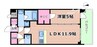 リッツ新大阪プレミアム 1LDKの間取り