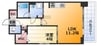 ルシア新大阪 1LDKの間取り