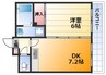 阪急宝塚線/三国駅 徒歩10分 2階 築30年 1DKの間取り