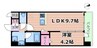 スプランディッドライズ新大阪ノース 1LDKの間取り