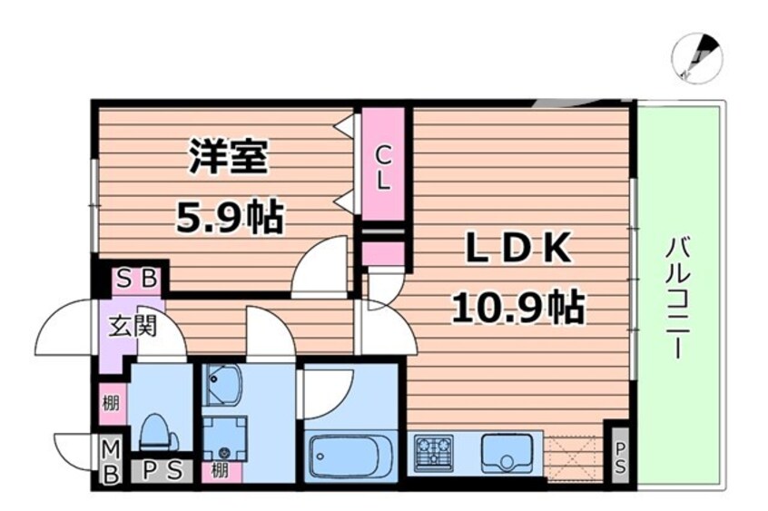 間取図 阪急神戸線/神崎川駅 徒歩17分 1階 築12年