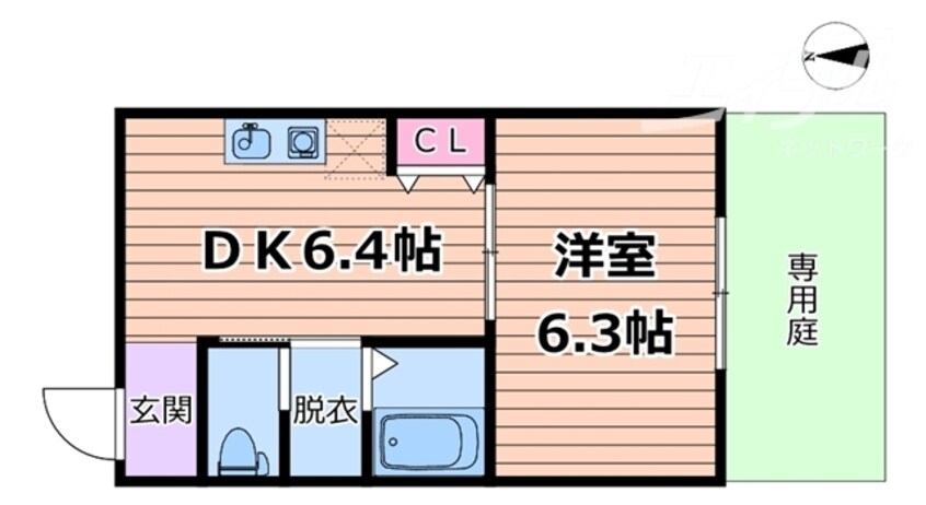 間取図 東海道本線・山陽本線<JR神戸線>/塚本駅 徒歩13分 1階 築20年