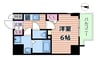 ソルテラスOSAKA塚本 1Kの間取り