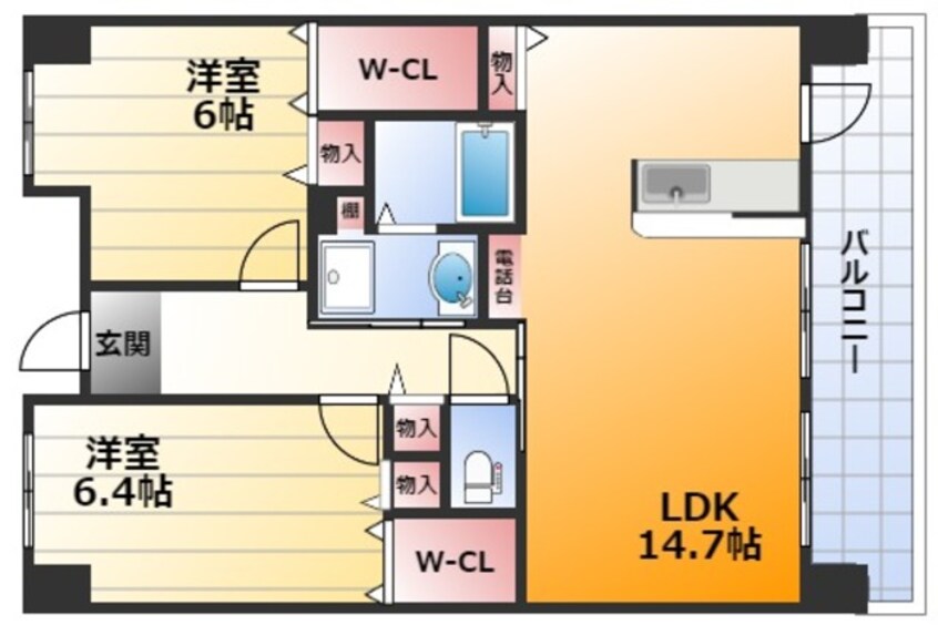 間取図 プロミネントコート