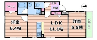 間取図 学研都市線<片町線>・JR東西線/加島駅 徒歩4分 2階 築8年