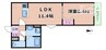 アート神崎川駅前 1LDKの間取り