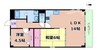 メイウール木川中里 2LDKの間取り